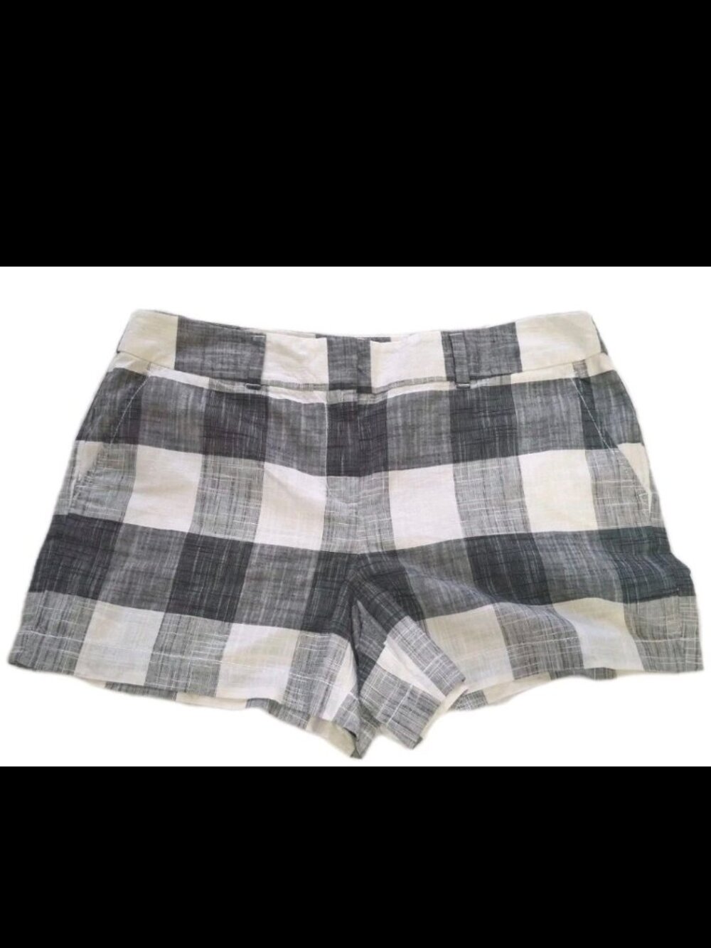 LOFT Outlet Plaid Shorts Womens Size 8 4” Inseam Black White Cotton NWT